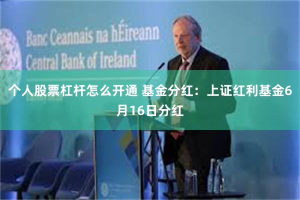 个人股票杠杆怎么开通 基金分红：上证红利基金6月16日分红