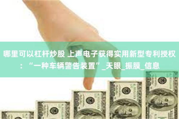 哪里可以杠杆炒股 上声电子获得实用新型专利授权：“一种车辆警告装置”_天眼_振膜_信息