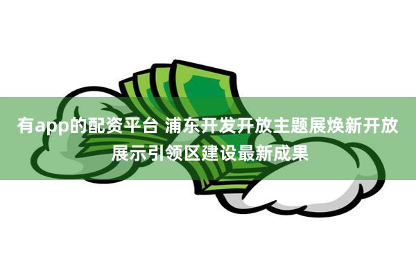 有app的配资平台 浦东开发开放主题展焕新开放 展示引领区建设最新成果